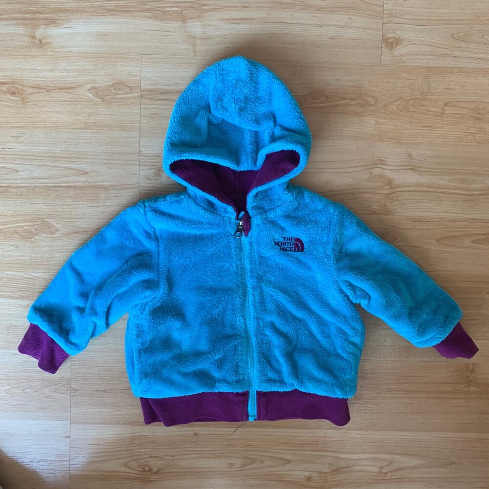 The North Face reversible fleece hoodie 6-12 months